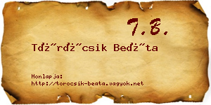 Töröcsik Beáta névjegykártya