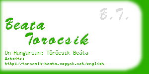 beata torocsik business card