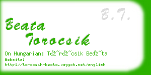 beata torocsik business card